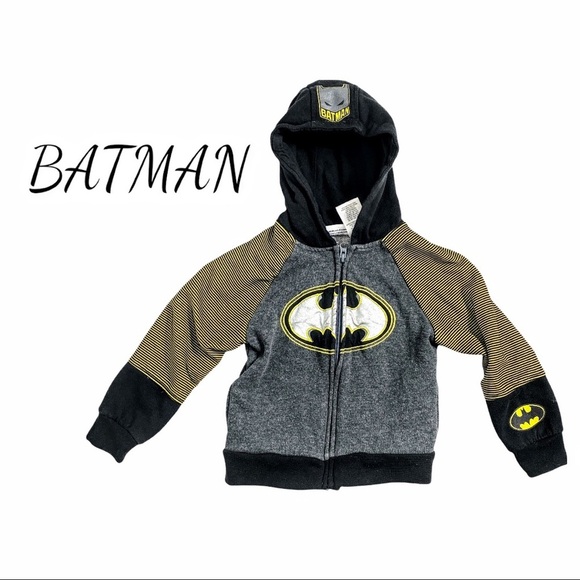 Batman Toddler Black & Yellow Full Zip Hoodie - Picture 1 of 13